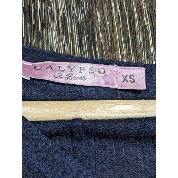 Calypso St Barth Navy Blue Cotton Tunic Blouse XS - Picture 4 of 6